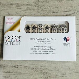 Color Street Nail Strips Kiss and Toile Regencycore Black and Cream NWT Retired